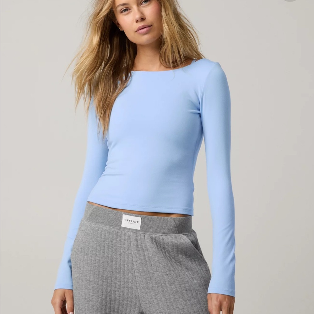 OFFLINE By Aerie The Hugger Long Sleeve Open Back T-Shirt